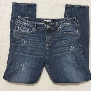 Dear John Women's 28 Jeans High Rise Skinny Blue Wash Distressed Pants